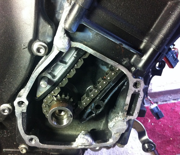 Yamaha R1 aluminium engine casing repairs